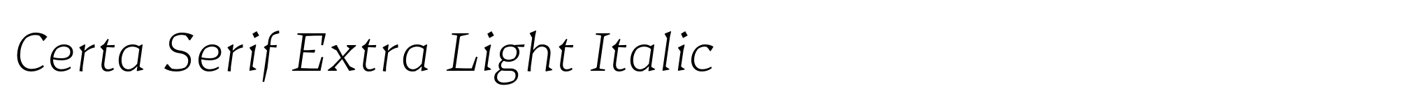 Certa Serif Extra Light Italic image